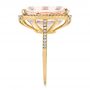 18k Yellow Gold 18k Yellow Gold Morganite And Diamond Halo Fashion Ring - Side View -  101779 - Thumbnail