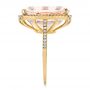 14k Yellow Gold 14k Yellow Gold Morganite And Diamond Halo Fashion Ring - Side View -  101779 - Thumbnail