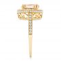 14k Yellow Gold 14k Yellow Gold Morganite And Diamond Halo Fashion Ring - Side View -  102532 - Thumbnail
