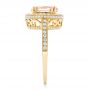 14k Yellow Gold 14k Yellow Gold Morganite And Diamond Halo Fashion Ring - Side View -  102532 - Thumbnail