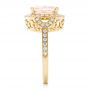 18k Yellow Gold 18k Yellow Gold Morganite And Diamond Halo Fashion Ring - Side View -  102533 - Thumbnail