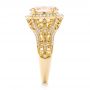 14k Yellow Gold 14k Yellow Gold Morganite And Diamond Halo Fashion Ring - Side View -  102534 - Thumbnail