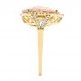 18k Yellow Gold 18k Yellow Gold Morganite And Diamond Halo Fashion Ring - Side View -  103759 - Thumbnail