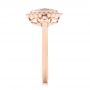 18k Rose Gold 18k Rose Gold Morganite And Diamond Halo Ring - Side View -  104587 - Thumbnail