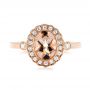 14k Rose Gold Morganite And Diamond Halo Ring - Top View -  104587 - Thumbnail