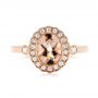 18k Rose Gold 18k Rose Gold Morganite And Diamond Halo Ring - Top View -  104587 - Thumbnail