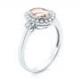 14k White Gold 14k White Gold Morganite And Diamond Halo Ring - Three-Quarter View -  104587 - Thumbnail