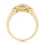 18k Yellow Gold 18k Yellow Gold Morganite And Diamond Halo Ring - Front View -  104587 - Thumbnail