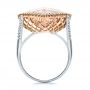  Platinum Platinum Morganite And Diamond Halo Two-tone Ring - Front View -  100795 - Thumbnail