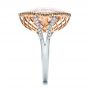 14k White Gold 14k White Gold Morganite And Diamond Halo Two-tone Ring - Side View -  100795 - Thumbnail