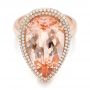 18k Rose Gold 18k Rose Gold Morganite And Double Diamond Halo Fashion Ring - Flat View -  101780 - Thumbnail