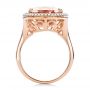 14k Rose Gold 14k Rose Gold Morganite And Double Diamond Halo Fashion Ring - Front View -  101780 - Thumbnail