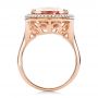 18k Rose Gold 18k Rose Gold Morganite And Double Diamond Halo Fashion Ring - Front View -  101780 - Thumbnail