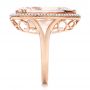14k Rose Gold 14k Rose Gold Morganite And Double Diamond Halo Fashion Ring - Side View -  101780 - Thumbnail