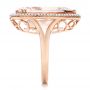 18k Rose Gold 18k Rose Gold Morganite And Double Diamond Halo Fashion Ring - Side View -  101780 - Thumbnail