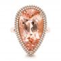 14k Rose Gold 14k Rose Gold Morganite And Double Diamond Halo Fashion Ring - Top View -  101780 - Thumbnail