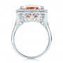 14k White Gold 14k White Gold Morganite And Double Diamond Halo Fashion Ring - Front View -  101780 - Thumbnail