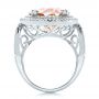 18k White Gold 18k White Gold Morganite And Double Diamond Halo Fashion Ring - Front View -  101781 - Thumbnail