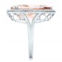 18k White Gold 18k White Gold Morganite And Double Diamond Halo Fashion Ring - Side View -  101780 - Thumbnail