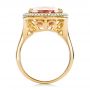 18k Yellow Gold 18k Yellow Gold Morganite And Double Diamond Halo Fashion Ring - Front View -  101780 - Thumbnail