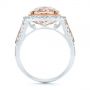 14k Rose Gold 14k Rose Gold Oval Morganite And Diamond Halo Fashion Ring - Front View -  105006 - Thumbnail