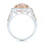14k Rose Gold 14k Rose Gold Oval Morganite And Diamond Halo Fashion Ring - Front View -  105006 - Thumbnail
