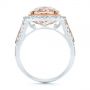 18k Rose Gold 18k Rose Gold Oval Morganite And Diamond Halo Fashion Ring - Front View -  105006 - Thumbnail