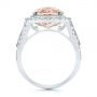 18k White Gold 18k White Gold Oval Morganite And Diamond Halo Fashion Ring - Front View -  105006 - Thumbnail