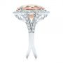  Platinum Platinum Oval Morganite And Diamond Halo Fashion Ring - Side View -  105006 - Thumbnail