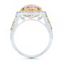 18k Yellow Gold 18k Yellow Gold Oval Morganite And Diamond Halo Fashion Ring - Front View -  105006 - Thumbnail