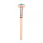 18k Rose Gold 18k Rose Gold Pear London Blue Topaz And Diamond Stacking Ring - Side View -  105434 - Thumbnail