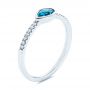  Platinum Platinum Pear London Blue Topaz And Diamond Stacking Ring - Three-Quarter View -  105434 - Thumbnail