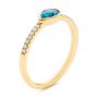 18k Yellow Gold 18k Yellow Gold Pear London Blue Topaz And Diamond Stacking Ring - Three-Quarter View -  105434 - Thumbnail