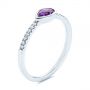  Platinum Platinum Pear Shaped Amethyst And Diamond Fashion Ring - Three-Quarter View -  105402 - Thumbnail