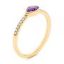 18k Yellow Gold 18k Yellow Gold Pear Shaped Amethyst And Diamond Fashion Ring - Three-Quarter View -  105402 - Thumbnail