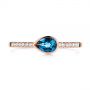 18k Rose Gold 18k Rose Gold Pear Shaped London Blue Topaz And Diamond Fashion Ring - Top View -  105403 - Thumbnail