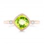 14k Rose Gold 14k Rose Gold Peridot And Diamond Ring - Top View -  102637 - Thumbnail