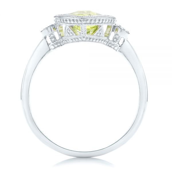  Platinum Platinum Peridot And Diamond Ring - Front View -  102637