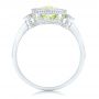 14k White Gold Peridot And Diamond Ring - Front View -  102637 - Thumbnail