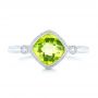 18k White Gold 18k White Gold Peridot And Diamond Ring - Top View -  102637 - Thumbnail