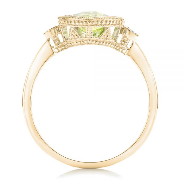 14k Yellow Gold 14k Yellow Gold Peridot And Diamond Ring - Front View -  102637