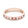 14k Rose Gold Pink Tourmaline And Diamond Ring - Flat View -  103764 - Thumbnail