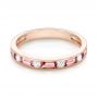 14k Rose Gold Pink Tourmaline And Diamond Ring - Flat View -  103764 - Thumbnail