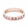 18k Rose Gold 18k Rose Gold Pink Tourmaline And Diamond Ring - Flat View -  103764 - Thumbnail