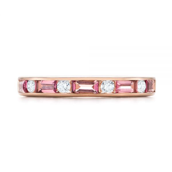 18k Rose Gold 18k Rose Gold Pink Tourmaline And Diamond Ring - Top View -  103764