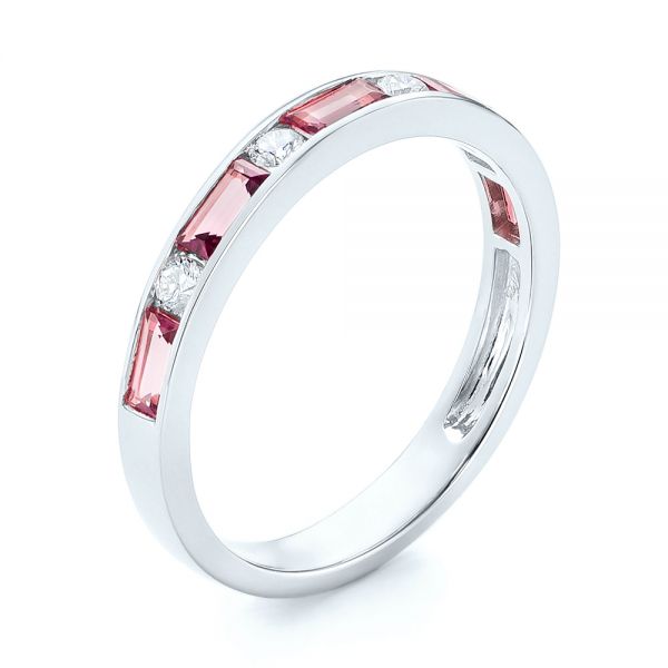  Platinum Platinum Pink Tourmaline And Diamond Ring - Three-Quarter View -  103764