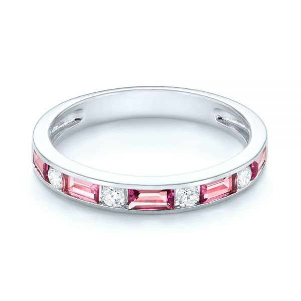 Platinum Platinum Pink Tourmaline And Diamond Ring - Flat View - 103764