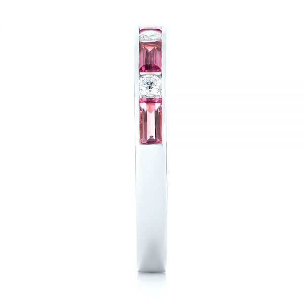Platinum Platinum Pink Tourmaline And Diamond Ring - Side View - 103764