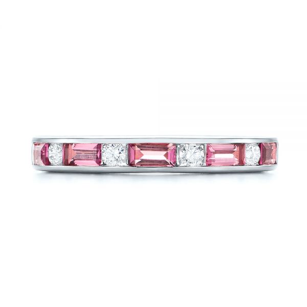 Platinum Platinum Pink Tourmaline And Diamond Ring - Top View - 103764