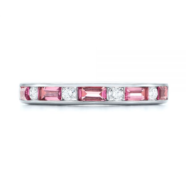  Platinum Platinum Pink Tourmaline And Diamond Ring - Top View -  103764